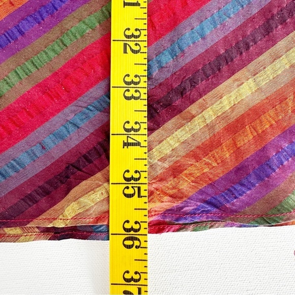 Lynn Lugo Silk Dress Striped Strapless Multicolor Party Wedding Women's Size 2 - Picture 8 of 11